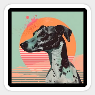 Whippet in 80's Sticker